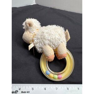 Child Of Mine By Carters Plush Lamb Baby Ring Rattle Toy Ideal For Newborns